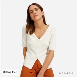 Everlane Cotton Merino Short Sleeve Cardigan